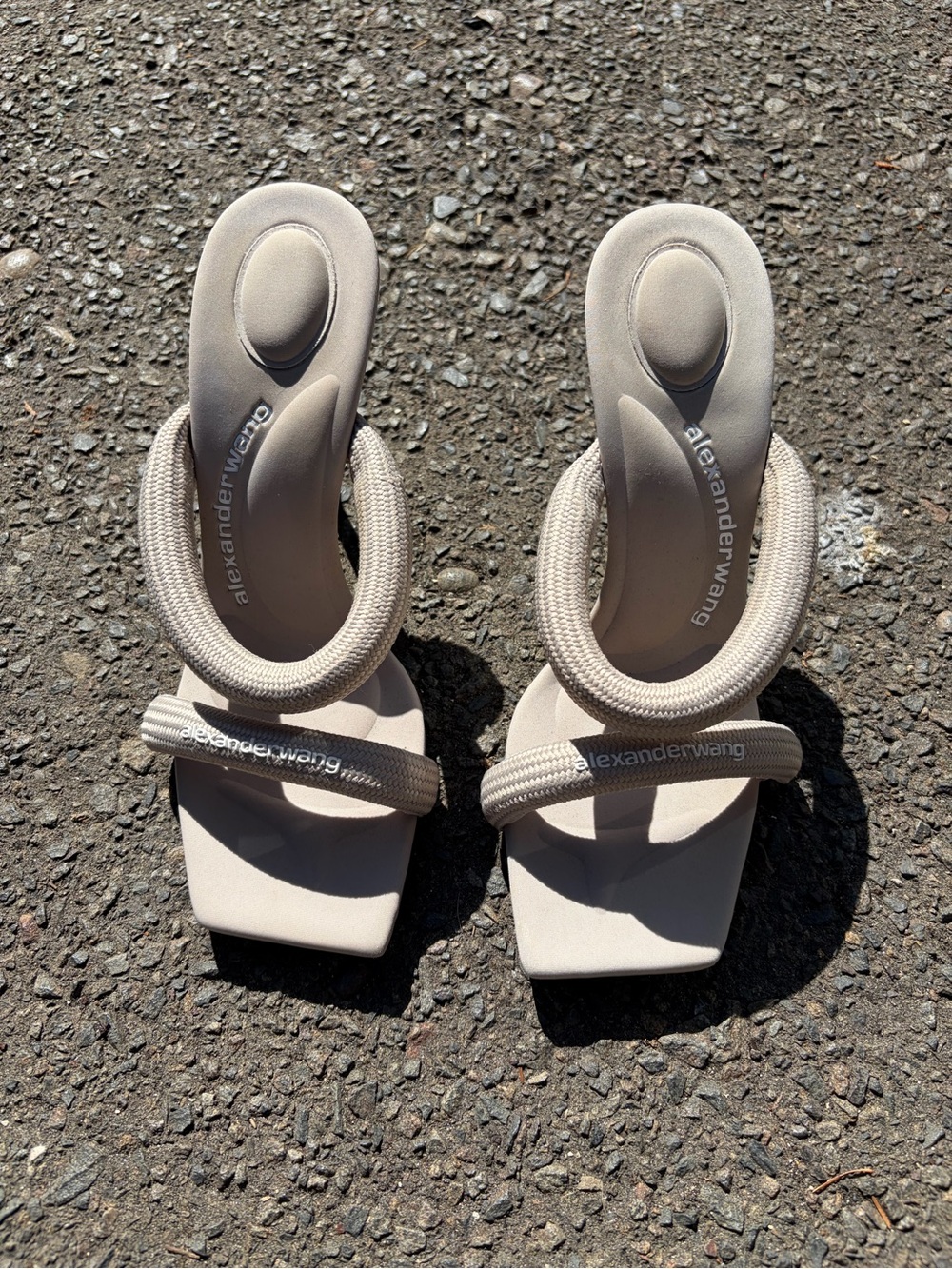 Alexander Wang Beige Loop-Strap Heeled Sandals